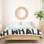Oh Whale Funny Cute Pun Ocean Animal Cartoon Beach Duvet Cover Gallery Image 3