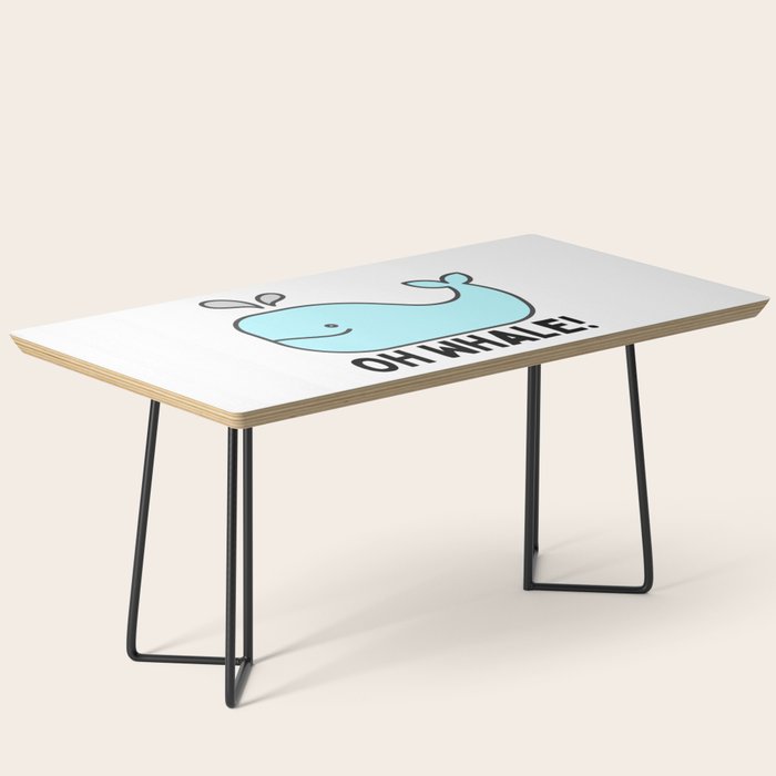 Oh Whale Funny Cute Pun Ocean Animal Cartoon Beach Coffee Table Gallery Image 1