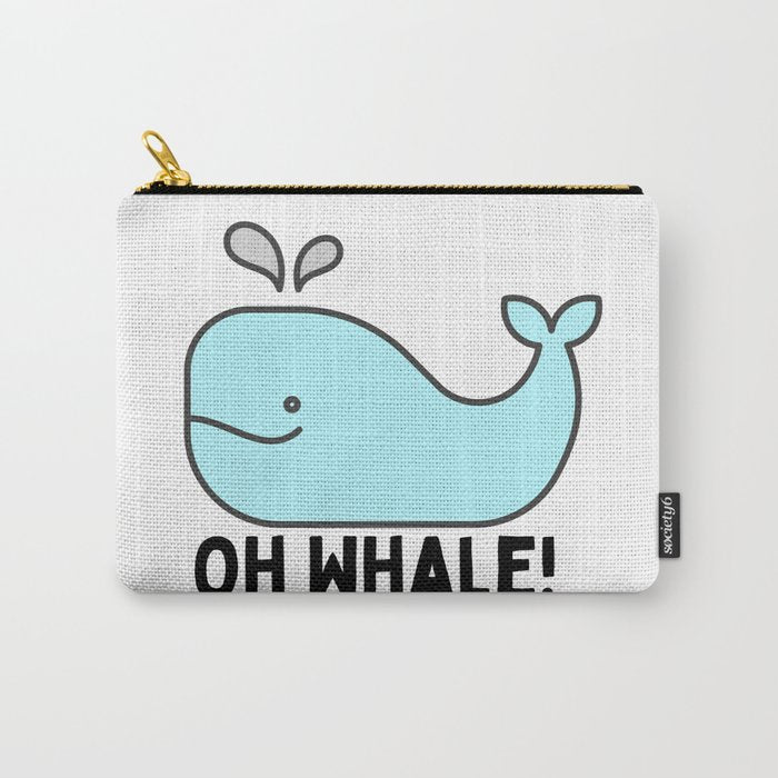 Oh Whale Funny Cute Pun Ocean Animal Cartoon Beach Carry All Pouch Gallery Image 1