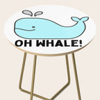 Oh Whale Funny Cute Pun Ocean Animal Cartoon Beach Side Table Gallery Image 2