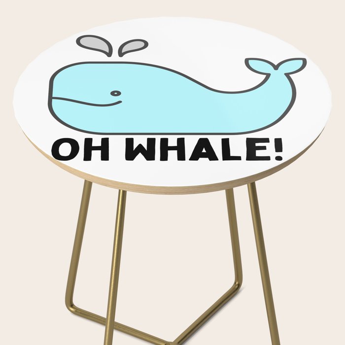 Oh Whale Funny Cute Pun Ocean Animal Cartoon Beach Side Table Gallery Image 2