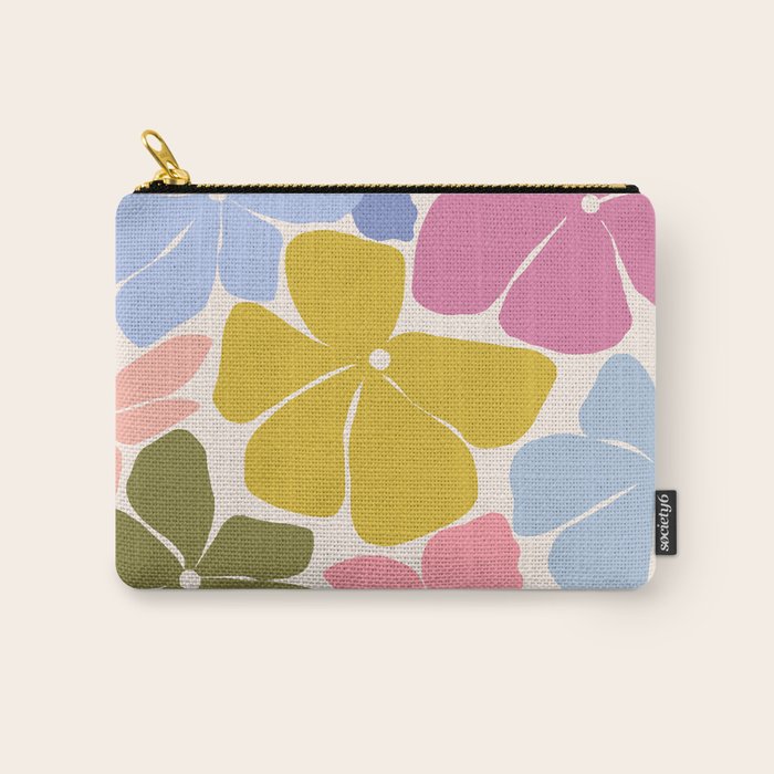 Checkered Carefree Blooms Carry All Pouch Gallery Image 1