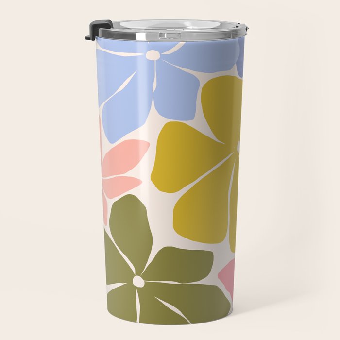 Checkered Carefree Blooms Travel Mug Gallery Image 3