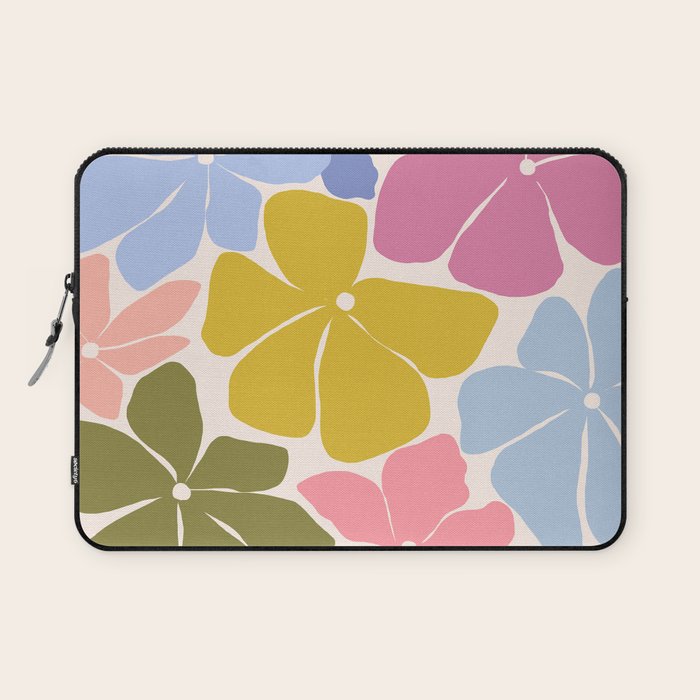 Checkered Carefree Blooms Laptop Sleeve Gallery Image 1