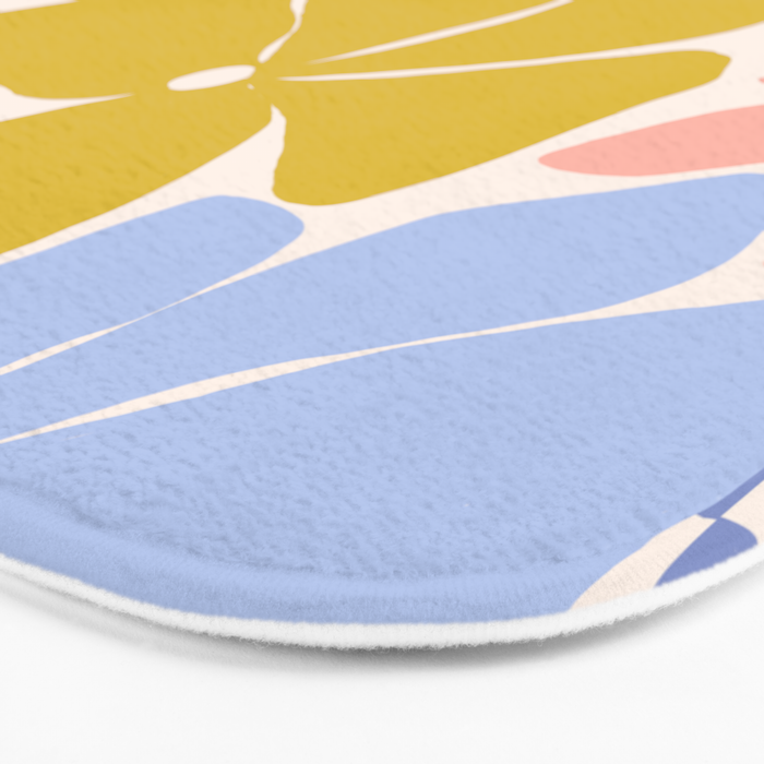 Checkered Carefree Blooms Bath Mat Gallery Image 3