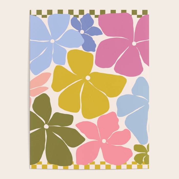 Checkered Carefree Blooms Poster Gallery Image 4