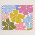 Checkered Carefree Blooms Jigsaw Puzzle Gallery Image 1