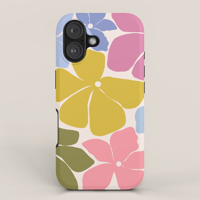 Checkered Carefree Blooms iPhone Case Gallery Image 1