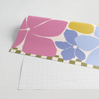 Checkered Carefree Blooms Wrapping Paper Gallery Image 2