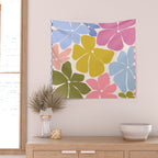 Checkered Carefree Blooms Wall Tapestry Gallery Image 2