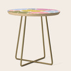 Checkered Carefree Blooms Side Table Gallery Image 1
