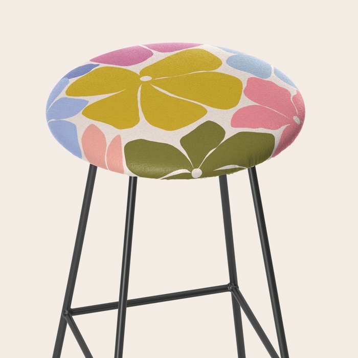 Checkered Carefree Blooms Stool Gallery Image 2
