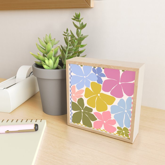 Checkered Carefree Blooms Mini Art Print Gallery Image 2