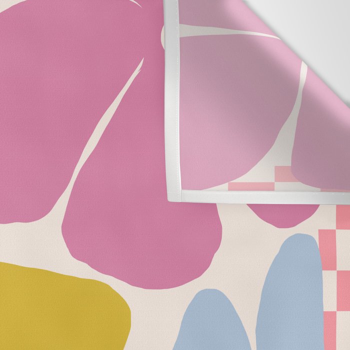 Checkered Carefree Blooms Wall Tapestry Gallery Image 3