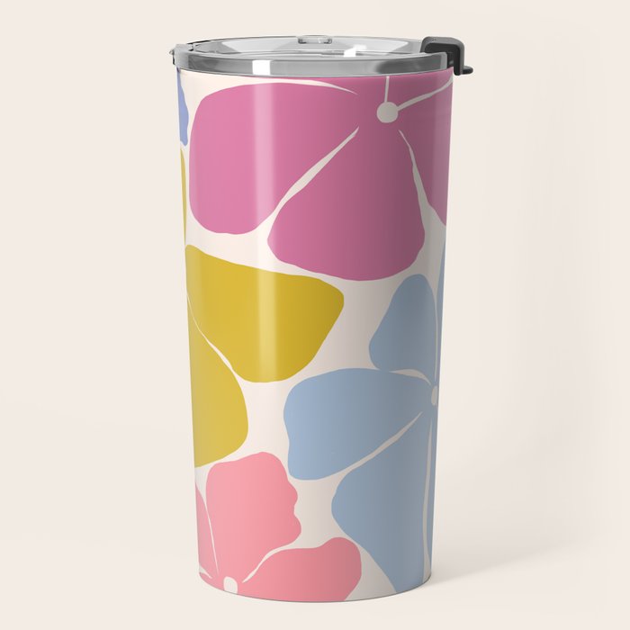 Checkered Carefree Blooms Travel Mug Gallery Image 2