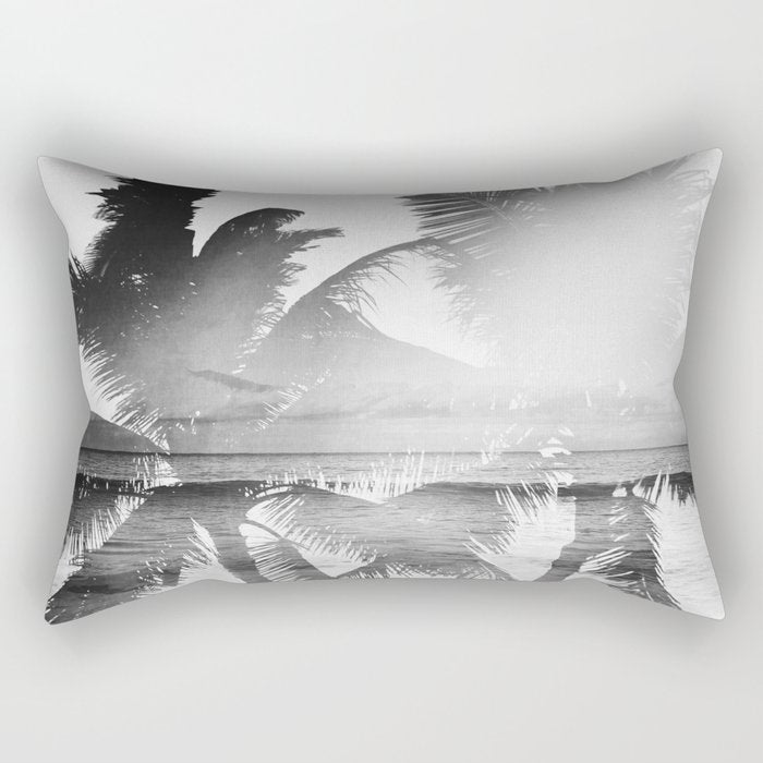 Tropicana seas - bw Rectangular Pillow Gallery Image 2