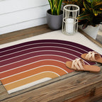 Gradient Arch III Warm Sunset Mid Century Modern Rainbow Outdoor Rug Gallery Image 2