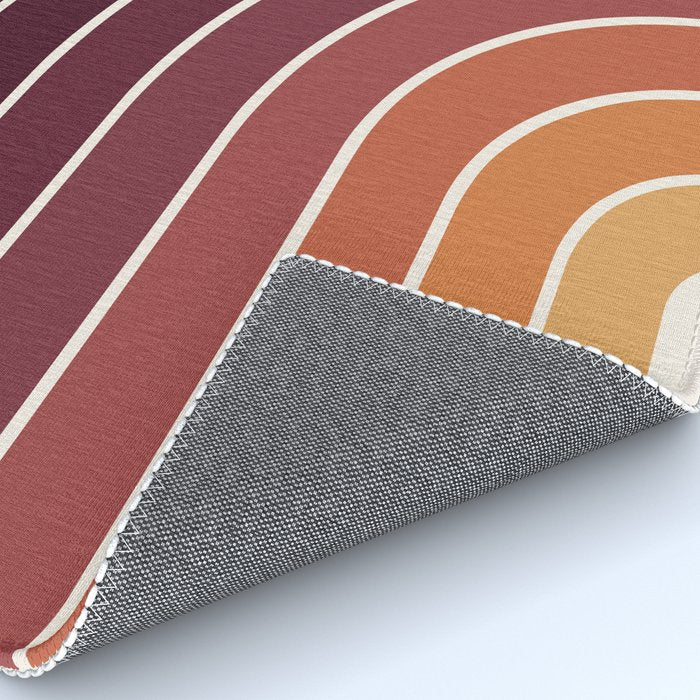 Gradient Arch III Warm Sunset Mid Century Modern Rainbow Rug Gallery Image 4