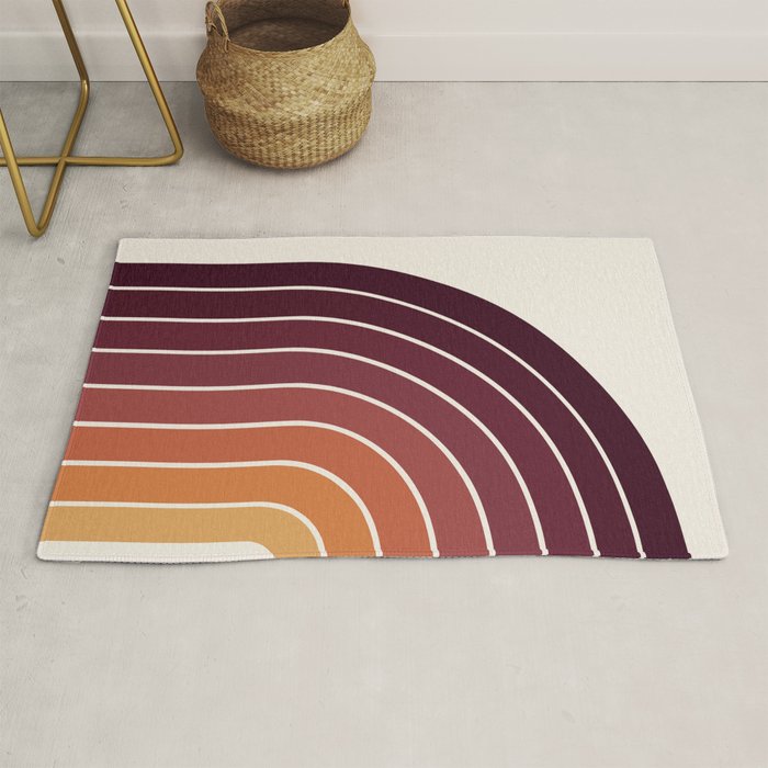 Gradient Arch III Warm Sunset Mid Century Modern Rainbow Rug Gallery Image 1