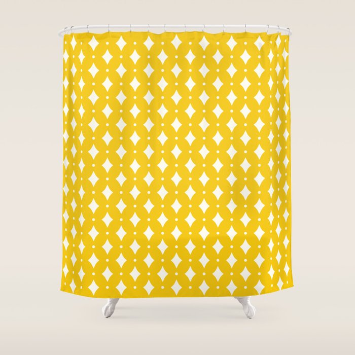 Vintage Stars XVII Bright Yellow Shower Curtain Gallery Image 1