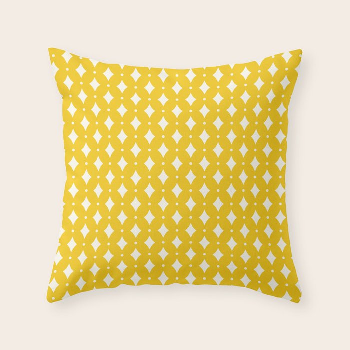 Vintage Stars XVII Bright Yellow Throw Pillow Gallery Image 1