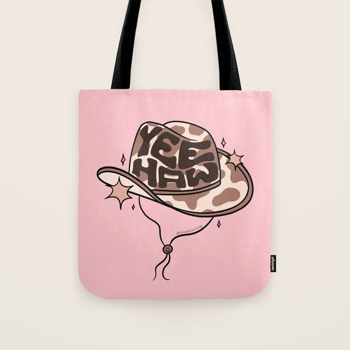 Yeehaw Cowboy Hat Inspired by PANTONE 17 1230 Mocha Mousse Tote Bag Gallery Image 1