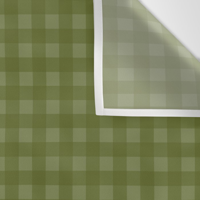 Gingham Check Pattern in Olive and Moss Green Wall Tapestry Gallery Image 3