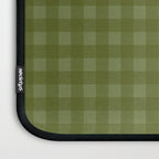 Gingham Check Pattern in Olive and Moss Green Laptop Sleeve Gallery Image 3