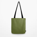 Gingham Check Pattern in Olive and Moss Green Tote Bag Gallery Image 2