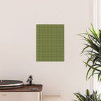 Gingham Check Pattern in Olive and Moss Green Poster Gallery Image 2