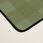 Gingham Check Pattern in Olive and Moss Green Desk Mat Gallery Image 4