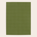 Gingham Check Pattern in Olive and Moss Green Poster Gallery Image 4