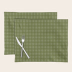 Gingham Check Pattern in Olive and Moss Green Placemat Gallery Image 1