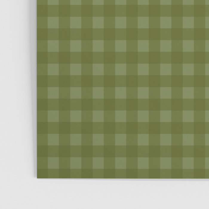 Gingham Check Pattern in Olive and Moss Green Poster Gallery Image 3