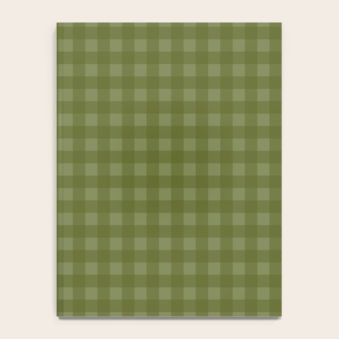 Gingham Check Pattern in Olive and Moss Green Notebook Gallery Image 4