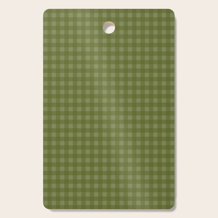 Gingham Check Pattern in Olive and Moss Green Cutting Board Gallery Image 1