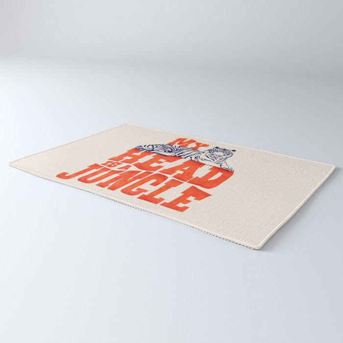 My Head is a Jungle-Tiger typography Rug Gallery Image 3