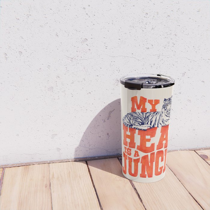 My Head is a Jungle-Tiger typography Travel Mug Gallery Image 4