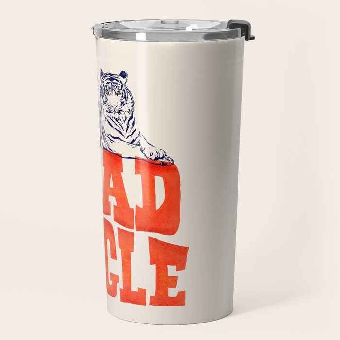 My Head is a Jungle-Tiger typography Travel Mug Gallery Image 2
