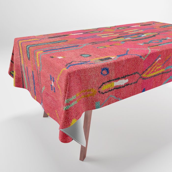 Traditional Moroccan Berber Carpet Arwtork Tablecloth Gallery Image 1