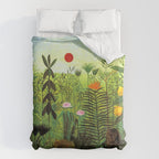 Henri Rousseau "Exotic Landscape with Lion and Lioness in Africa" Duvet Cover Gallery Image 6