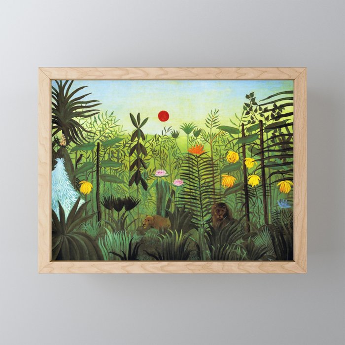 Henri Rousseau "Exotic Landscape with Lion and Lioness in Africa" Mini Art Print Gallery Image 1