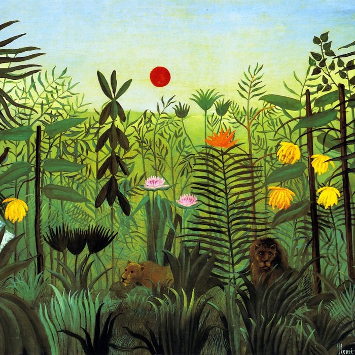 Henri Rousseau "Exotic Landscape with Lion and Lioness in Africa" Coffee Mug Gallery Image 2