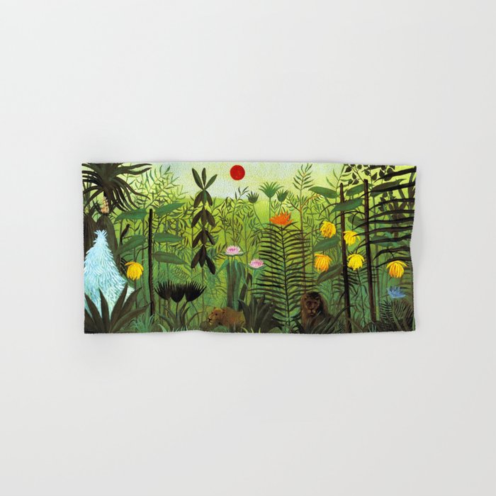 Henri Rousseau "Exotic Landscape with Lion and Lioness in Africa" Towels Gallery Image 1