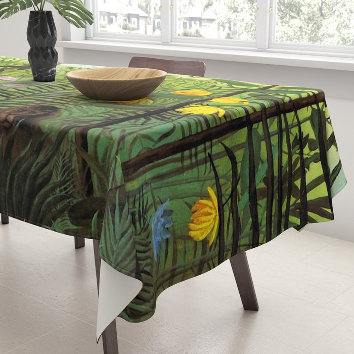 Henri Rousseau "Exotic Landscape with Lion and Lioness in Africa" Tablecloth Gallery Image 3