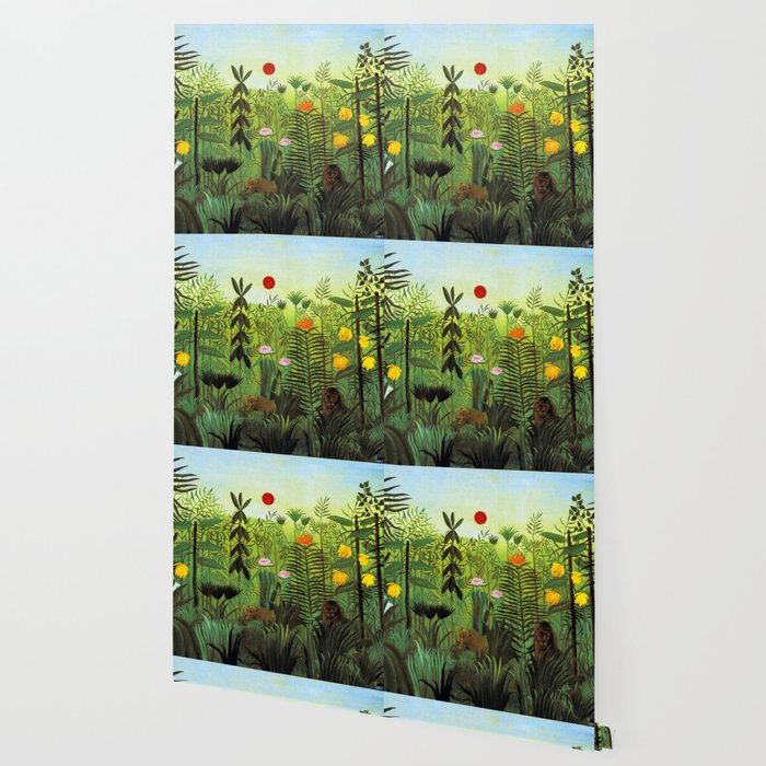 Henri Rousseau "Exotic Landscape with Lion and Lioness in Africa" Wallpaper Gallery Image 2