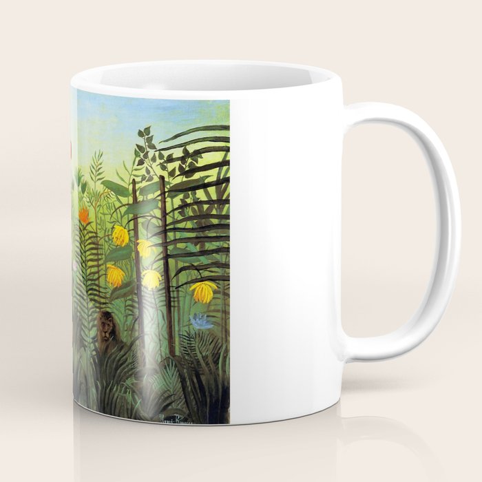 Henri Rousseau "Exotic Landscape with Lion and Lioness in Africa" Coffee Mug Gallery Image 1