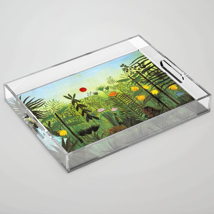Henri Rousseau "Exotic Landscape with Lion and Lioness in Africa" Acrylic Tray Gallery Image 1