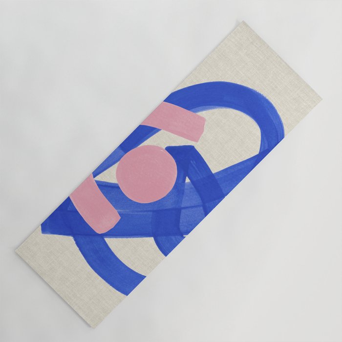 Pink And Blue Round Orbit Yoga Mat Gallery Image 1