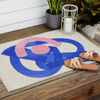 Pink And Blue Round Orbit Outdoor Rug Gallery Image 2